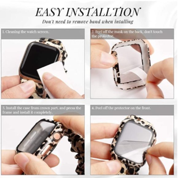 FLAPI Leopard Protective Case Compatible with Apple Watch Series 6/5/4/SE - Picture 2 of 3